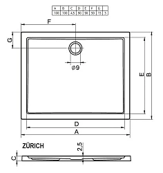 Душевой поддон Riho Zurich 100х100см D001012005 белый