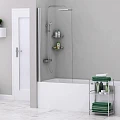 Шторка на ванну Wasserkraft Berkel 80x140см 48P01-80 профиль хром, стекло прозрачное