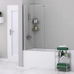Шторка на ванну Wasserkraft Berkel 80x140см 48P01-80 профиль хром, стекло прозрачное