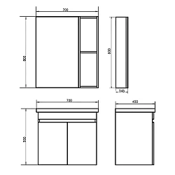 Тумба с раковиной Comforty Осло 70ПД 00-00006118CF бетон светлый