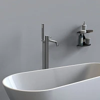 Напольный смеситель для ванны с душем Vincea Desire VTF-1DGM вороненая сталь