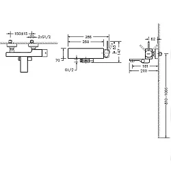 Смеситель для ванны с душем Bravat Arc F66061C-01A-ENG хром