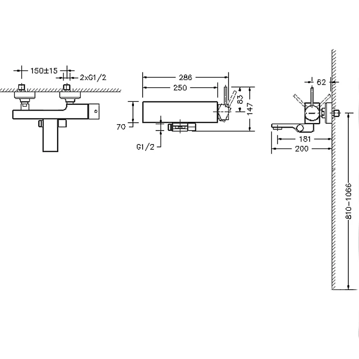 Смеситель для ванны с душем Bravat Arc F66061C-01A-ENG хром
