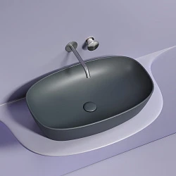 Раковина накладная Ceramica nova Element 600*380*138мм CN6049MDH антрацит матовая