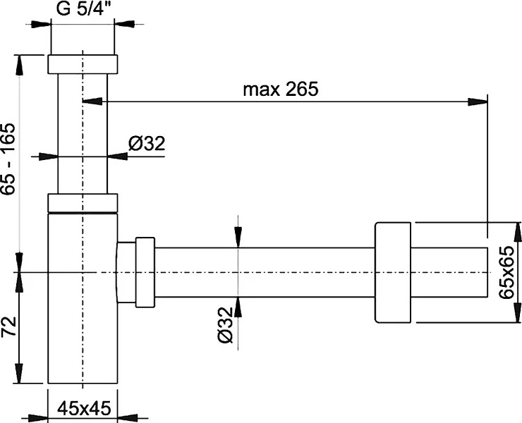 Сифон для раковины AlcaPlast A401 хром