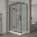 Душевой уголок Bravat Blackline 80x120см BS120.3112AB профиль черный, стекло прозрачное
