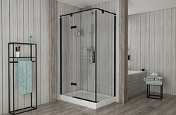 Душевой уголок Bravat Blackline 80x120см BS120.3112AB профиль черный, стекло прозрачное