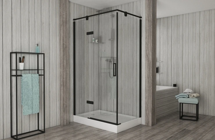 Душевой уголок Bravat Blackline 80x120см BS120.3112AB профиль черный, стекло прозрачное