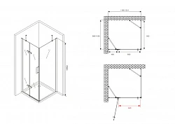 Душевой уголок ABBER Zart 120x80см AG08120-S81 профиль хром, стекло прозрачное