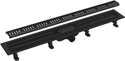Душевой лоток AlcaPlast APZ10BLACK 650M с решеткой и опорами, черный