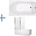 Акриловая ванна Aquanet West 130x70 со шторкой Aquanet Alfa 4 NF6222-pivot 204051 + 196049 белая