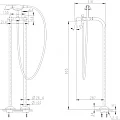Напольный смеситель для ванны с душем Bravat Summer Rain F677111C-B хром