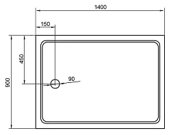 Душевой поддон Cezares 140х90см TRAY-A-AH-140/90-15-W белый