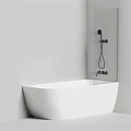 Шторка на ванну Salini Atrio 70x140см 22101B профиль черный, стекло прозрачное