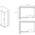 Душевой уголок ABBER Schwarzer Diamant 150х70см AG30150B5-S70B5 профиль черный, стекло прозрачное