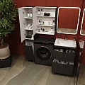Тумба с раковиной Style Line Бергамо мини 60 напольная, антискрейч черный матовый