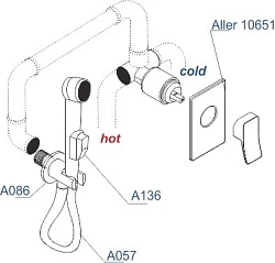 Гигиенический душ Wasserkraft A106157 со смесителем, хром