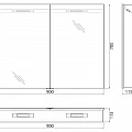 Зеркало-шкаф BelBagno 90 SPC-2A-DL-BL-900 с подсветкой, белый