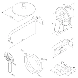 Душевой комплект AM.PM X-Joy FB85A10020 с внутренней частью, хром