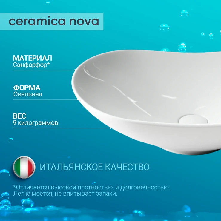 Раковина накладная Ceramica Nova Element CN6015 белая глянцевая