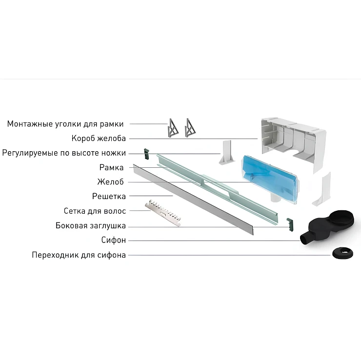 Душевой лоток Berges Wall 100 091157 хром
