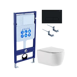 Комплект унитаз Set Aquatek Европа cmp017 AQ1106-00 унитаз и кнопка + инсталляция INS-0000012 5в1