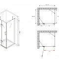 Душевой уголок ABBER Zart 120x90см AG08120-S91 профиль хром, стекло прозрачное