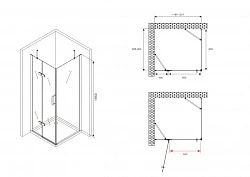 Душевой уголок ABBER Zart 120x90см AG08120-S91 профиль хром, стекло прозрачное