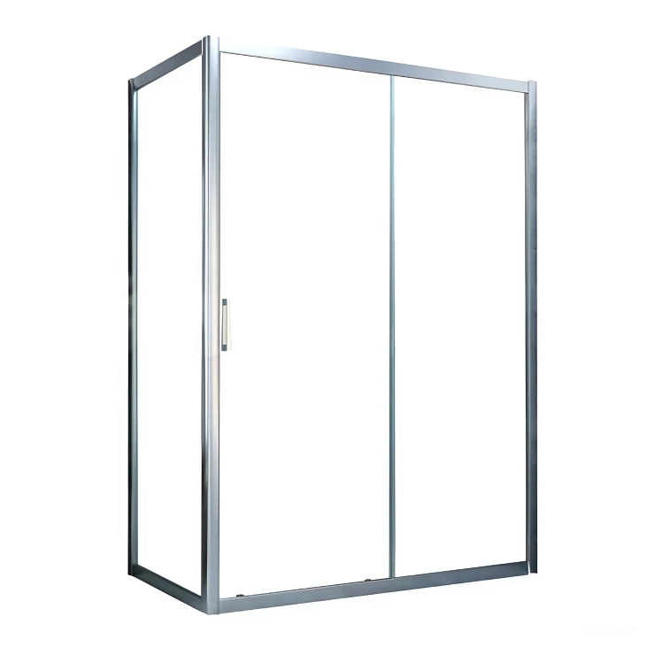 Душевой уголок Vegas Glass ZP+ZPV NOVO h2000 100*80 07 01 профиль хром матовый, стекло прозрачное