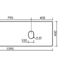 Столешница Sancos 160 TT160A2 без отверстия под смеситель, kreman