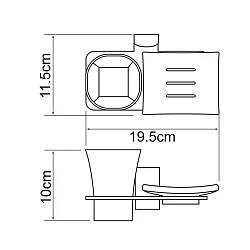 Стакан Wasserkraft Leine K-5026 с мыльницей, хром