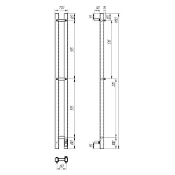 Полотенцесушитель электрический Bonna Helios 1200x60 BNP-EI2QF-dt1206Gt графит