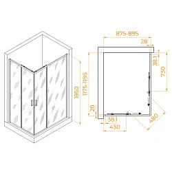 Душевой уголок RGW Passage PA-246B 90x120см 030824692-14 профиль чёрный, стекло прозрачное