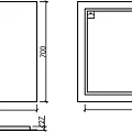 Зеркало Sancos 120х70 Square SQ1200 с подсветкой