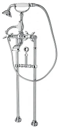 Напольный смеситель для ванны с душем Cezares NOSTALGIA-VDPS-01-Bi хром