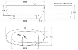 Акриловая ванна BelBagno 150x80 BB83-1500 белая глянцевая
