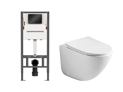 Комплект инсталляции Ceramica Nova CN121002MB с унитазом CN1905, кнопка черная матовая