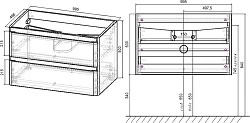 Тумба с раковиной Vincea Vico 100 темный дуб