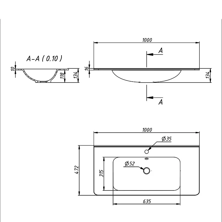 Раковина встраиваемая Vincea VCB-2VP100W белая глянцевая