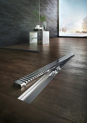 Душевой лоток AlcaPlast APZ1-550 с опорами, хром