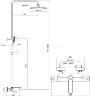 Душевая стойка Ravak Termo 300 TE 092.00/150 X070098 хром