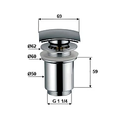Донный клапан для раковины Remer RR 904 SСС хром