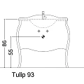 Столешница Cezares Tulip 90 TULIPTOP93VERGU зеленый мрамор