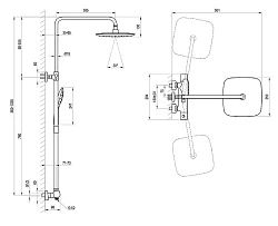 Душевая система Ravak 10° Free X070160 с термостатом Черная матовая