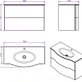 Тумба под раковину Cezares PETALO-1000-2C-SO-RC-P Rovere Ciliegio