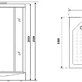 Душевая кабина Niagara Luxe 100x100см NGL-7717GBK профиль золото