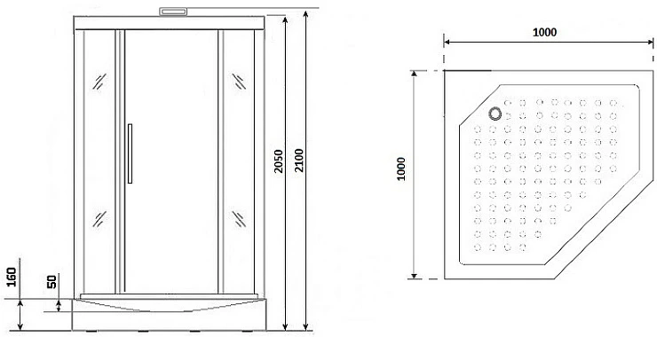 Душевая кабина Niagara Luxe 100x100см NGL-7717WBK профиль серебро