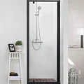 Душевая дверь в нишу Bravat Blackline 90x200см BD100.4111B профиль черный, стекло прозрачное