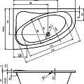 Акриловая ванна Riho Lyra 153x100 B021001005 правая, белая глянцевая