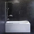 Акриловая ванна AM.PM Like 170x70 с каркасом, шторкой и душевой системой W80ASET-170SL белый, хром